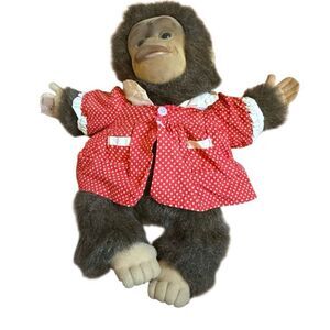 Hosung Brown Red Dress Julious Chimpanzee Monkey Hand Puppet Plush 12"